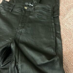 Fashion Nova black leather Denim Jeans